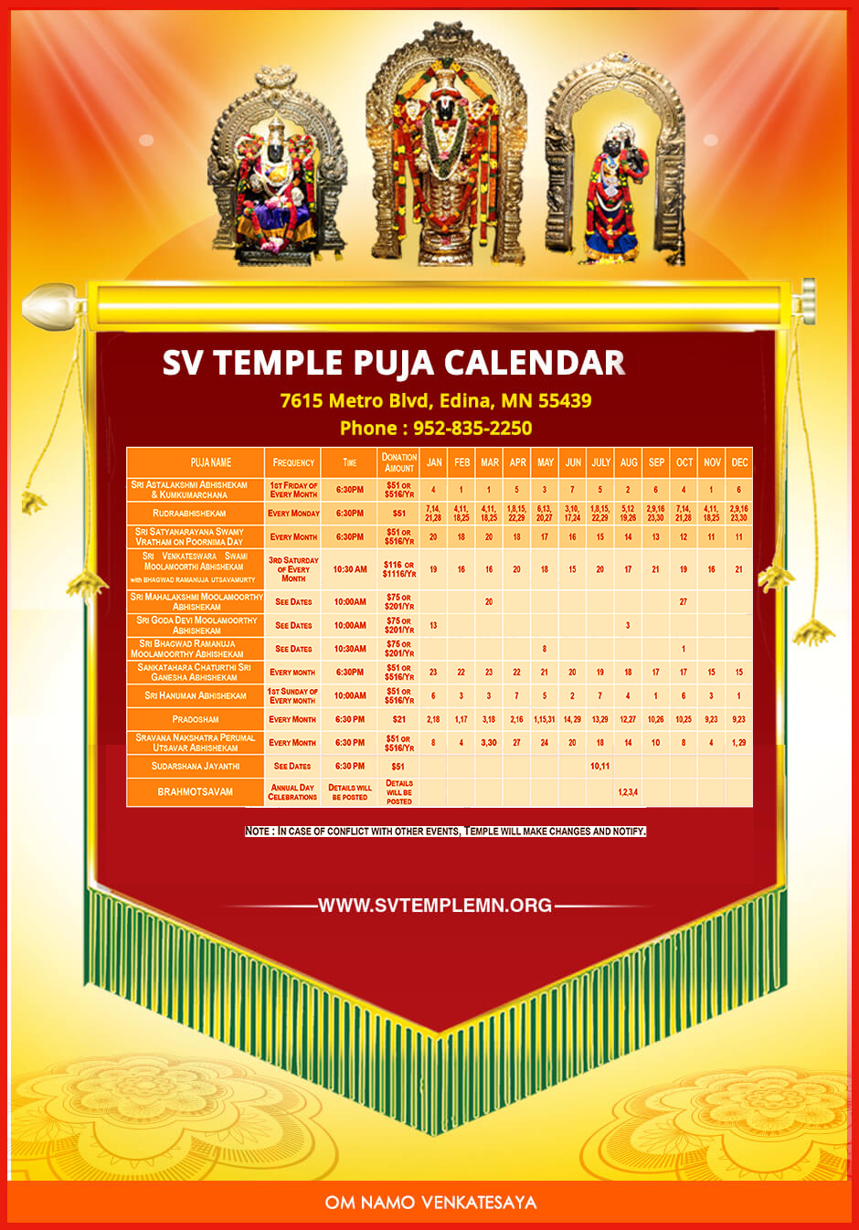 shop last year Venkateswara Calendar 2019